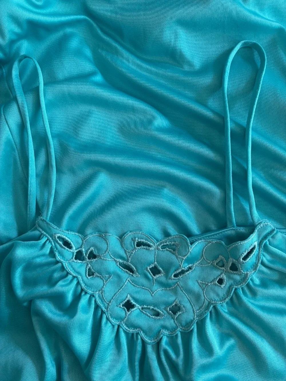 VTG 1970s Blue Disco Dress w Bolero Jacket Sz L - Picture 7 of 8